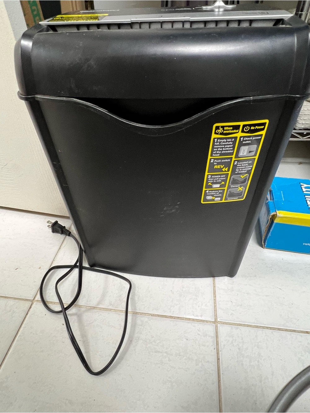 Black Office Paper Shredder - Compact Cross-Cut Shredder